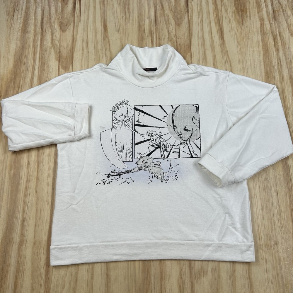 Animale Brasil Women's Large White Mock Neck Sweatshirt Brazil Casual Pullover
